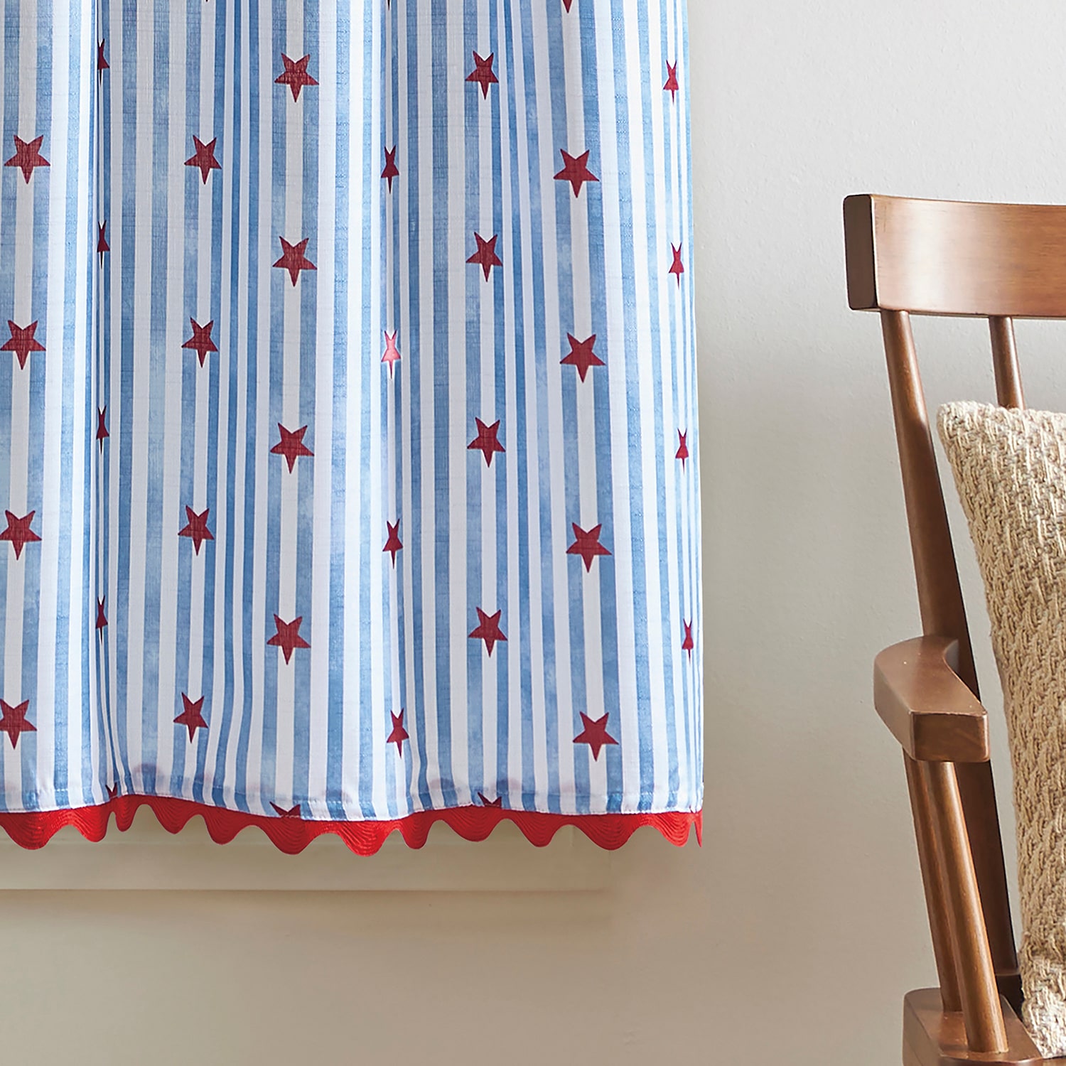 CURTAINWORKS Stars & Stripe 3-pc. Rod Pocket Kitchen Curtains & Drapes Window Set