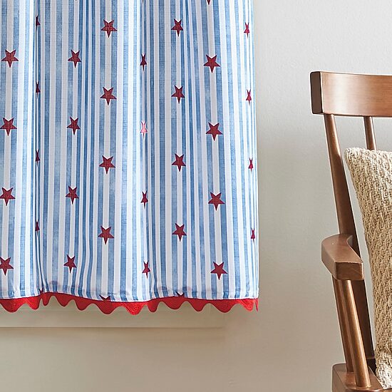 CURTAINWORKS Stars & Stripe 3-pc. Rod Pocket Kitchen Curtains & Drapes Window Set