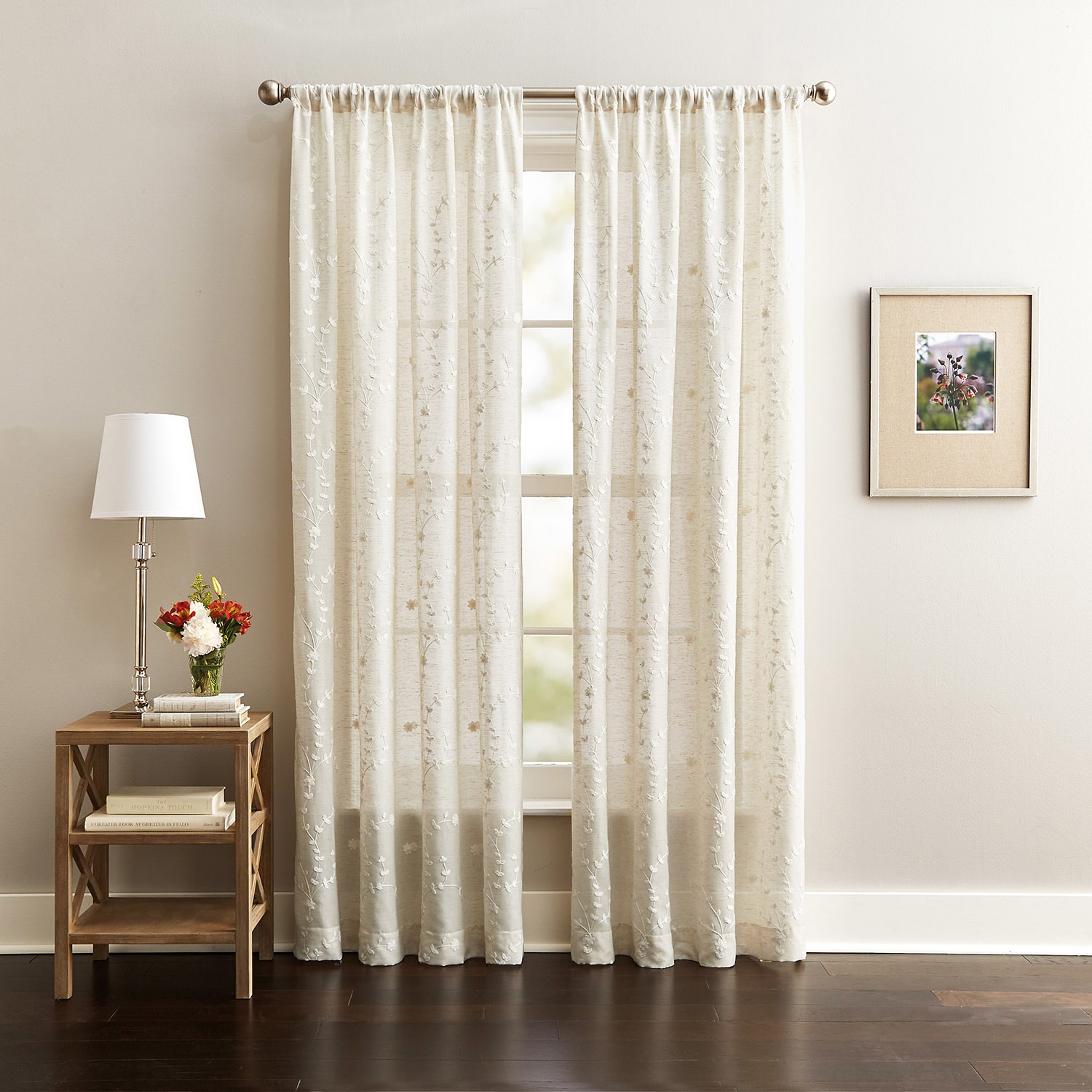 CHF Lynette Rod Pocket Light-Filtering Single Curtain Panel