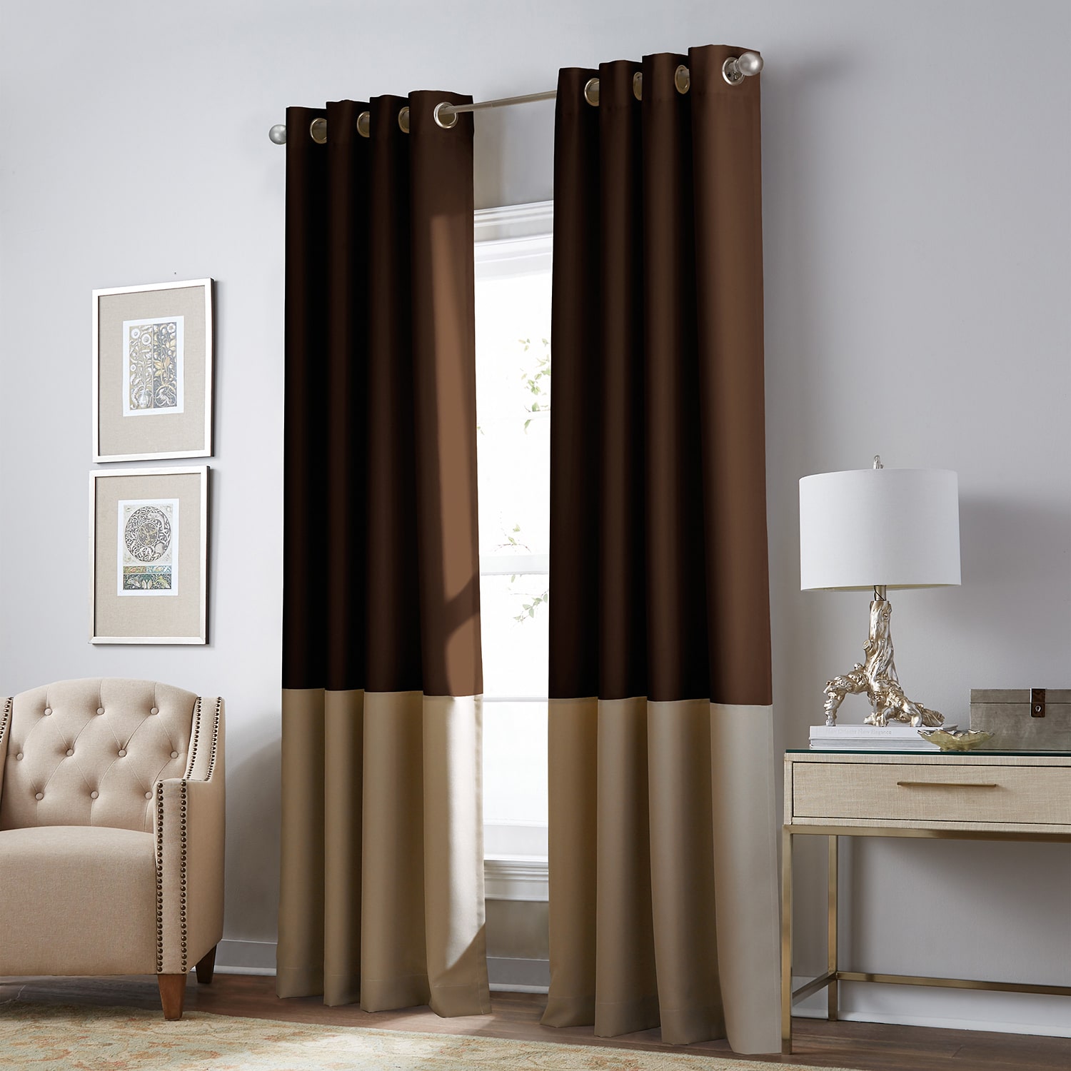 CHF Kendall Grommet Top Light-Filtering Single Curtain Panel