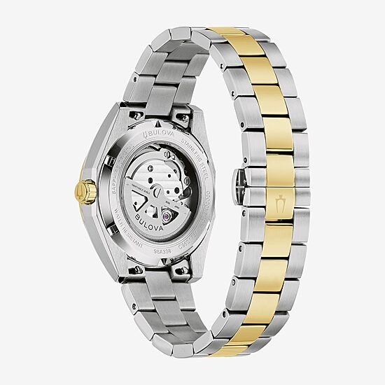 Bulova Surveyor Mens Automatic Two Tone Stainless Steel Bracelet Watch 98a338