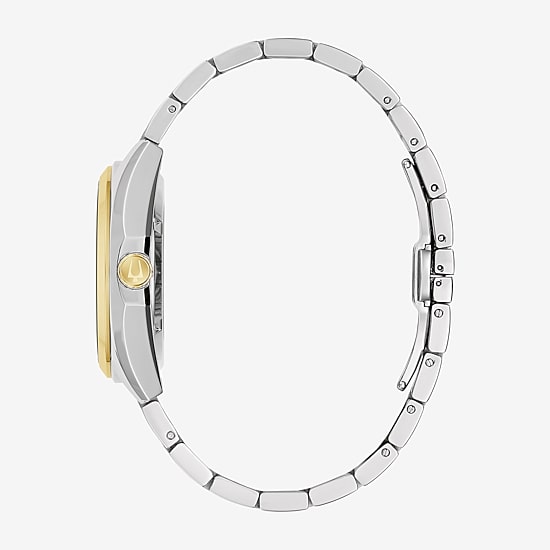 Bulova Surveyor Mens Automatic Two Tone Stainless Steel Bracelet Watch 98a338