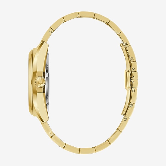 Bulova Surveyor Mens Automatic Gold Tone Stainless Steel Bracelet Watch 97a203