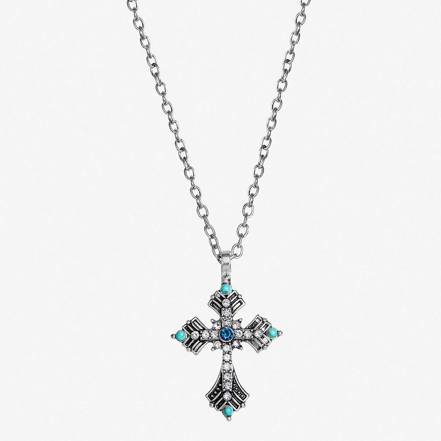 JS Jessica Simpson Womens Multi Color Cross 3-pc. Pendant Necklace Set
