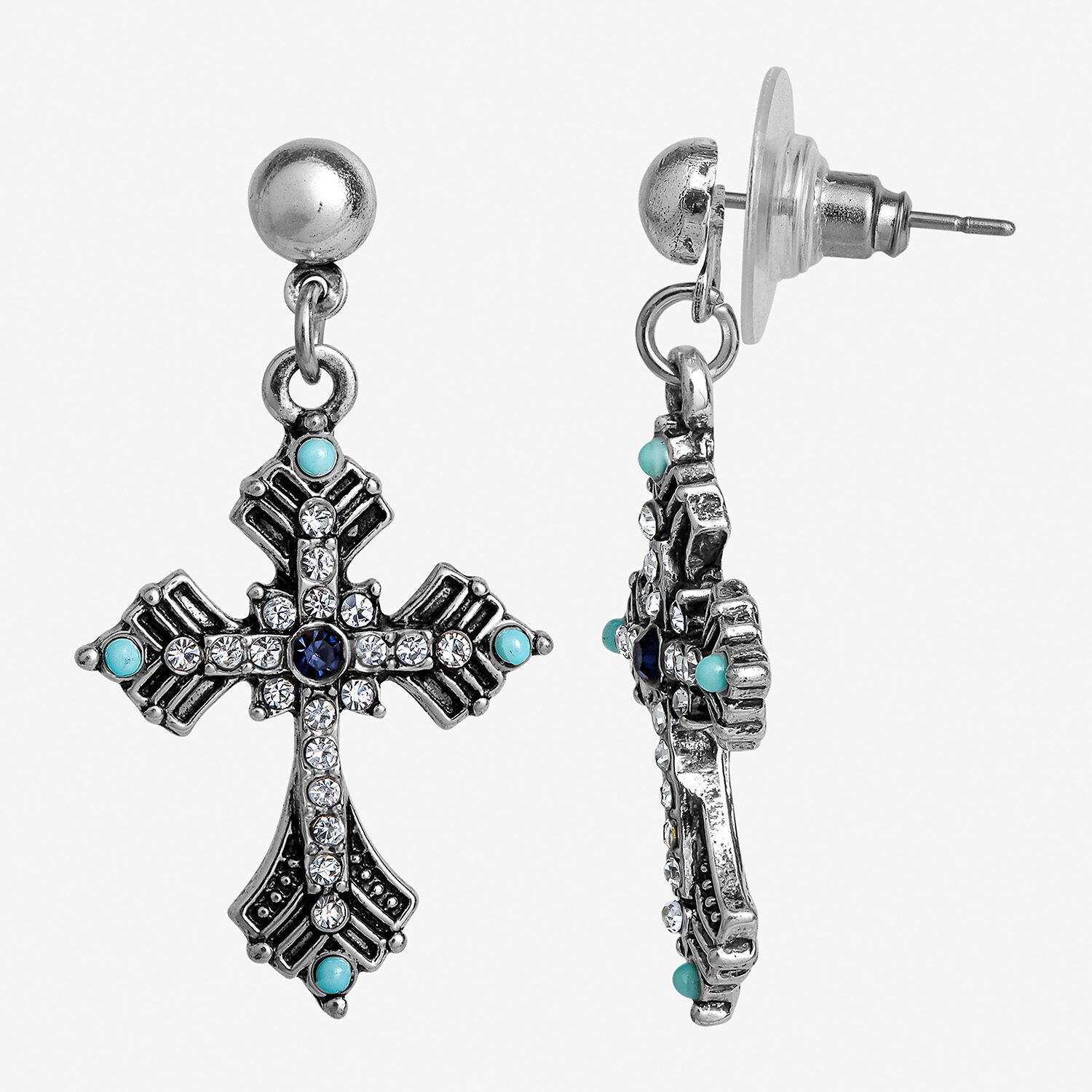 JS Jessica Simpson Womens Multi Color Cross 3-pc. Pendant Necklace Set