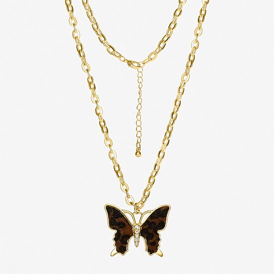 JS Jessica Simpson Womens Glass Butterfly 3-pc. Pendant Necklace Set
