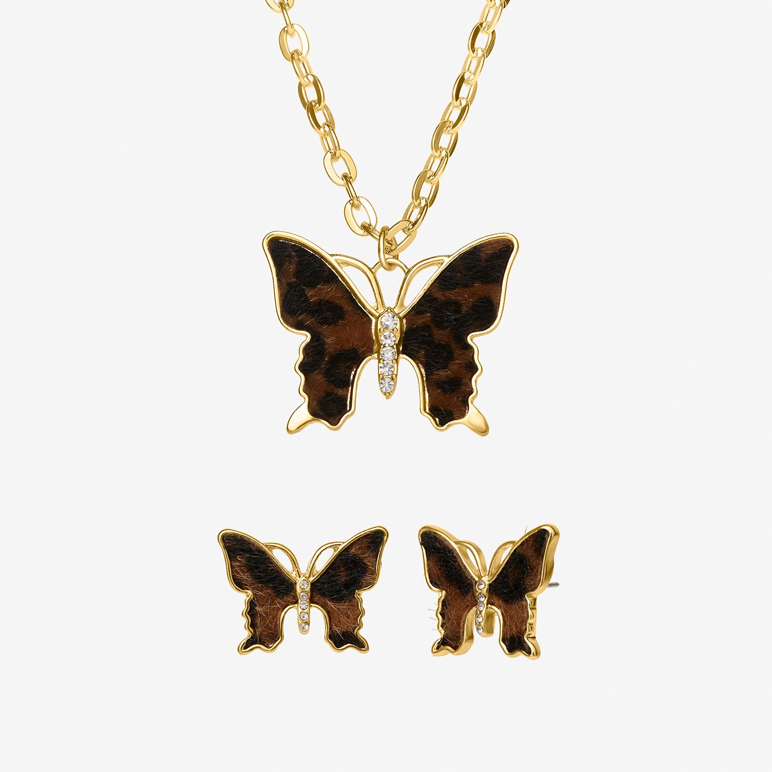 JS Jessica Simpson Womens Glass Butterfly 3-pc. Pendant Necklace Set