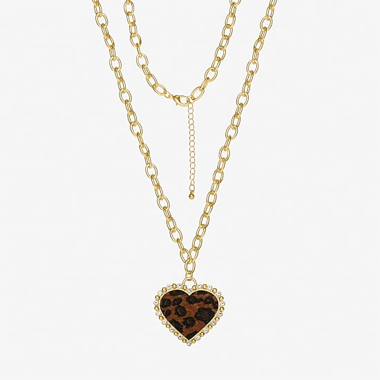 JS Jessica Simpson Womens Glass Heart 3-pc. Pendant Necklace Set