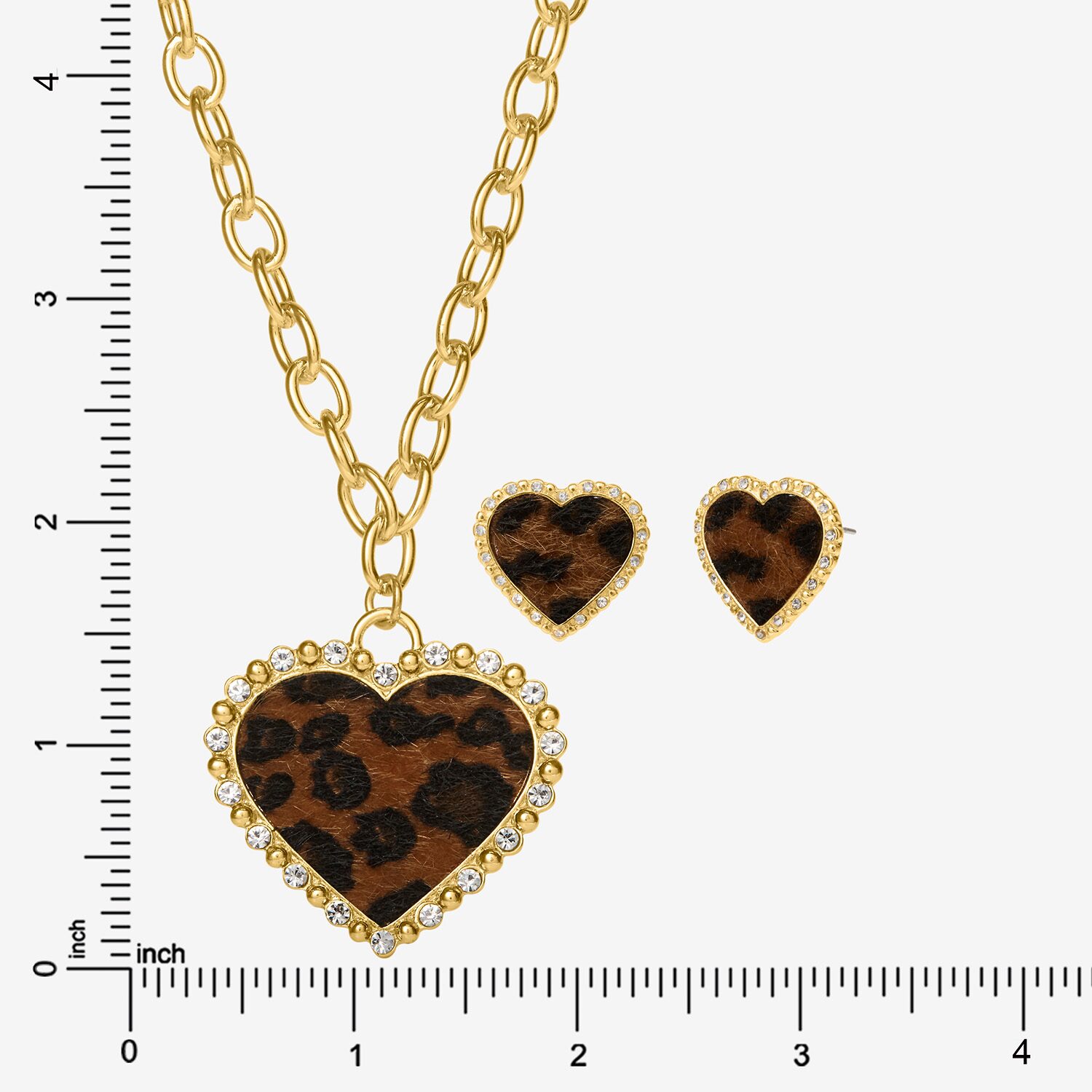 JS Jessica Simpson Womens Glass Heart 3-pc. Pendant Necklace Set