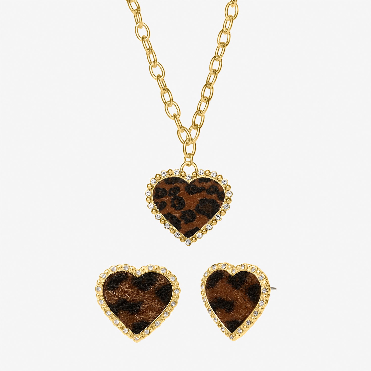 JS Jessica Simpson Womens Glass Heart 3-pc. Pendant Necklace Set