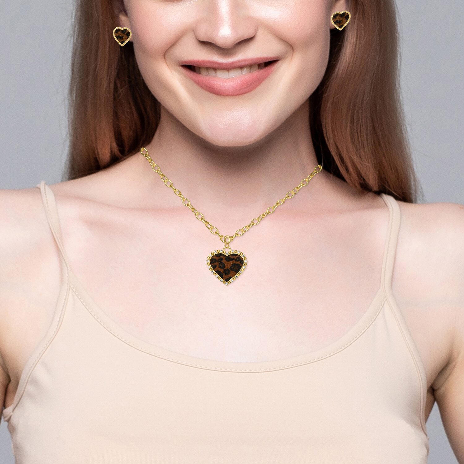 JS Jessica Simpson Womens Glass Heart 3-pc. Pendant Necklace Set