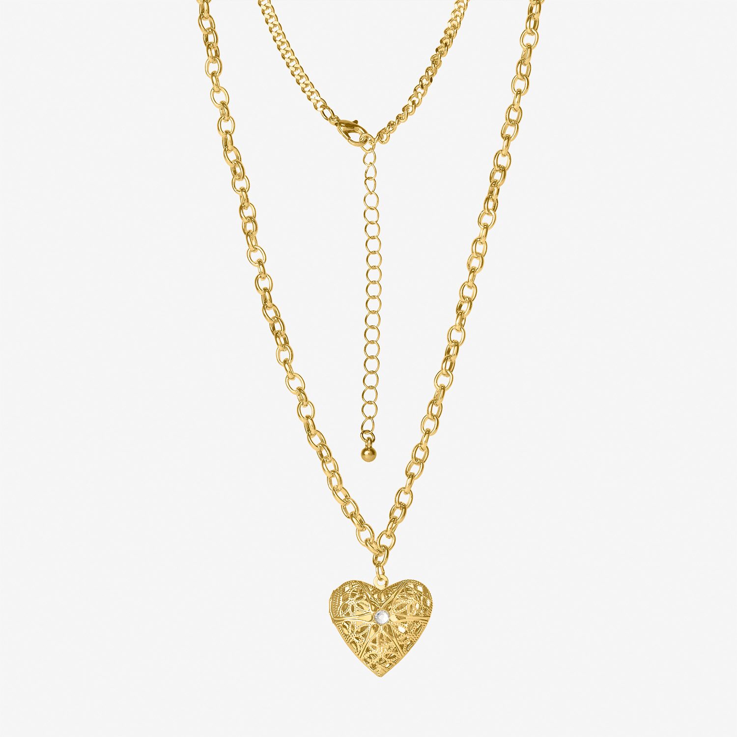 JS Jessica Simpson Womens Multi Color Heart 4-pc. Pendant Necklace Set