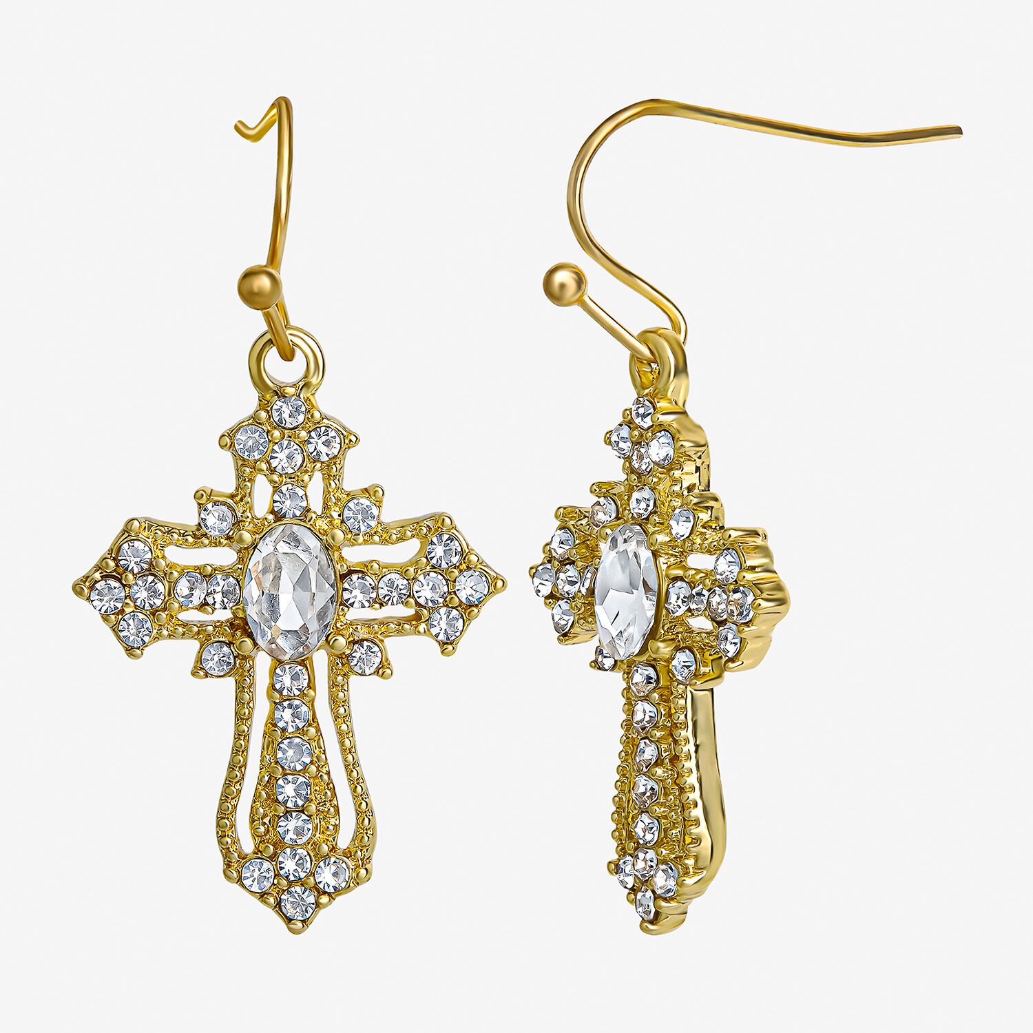 JS Jessica Simpson Womens Glass Cross 3-pc. Pendant Necklace Set
