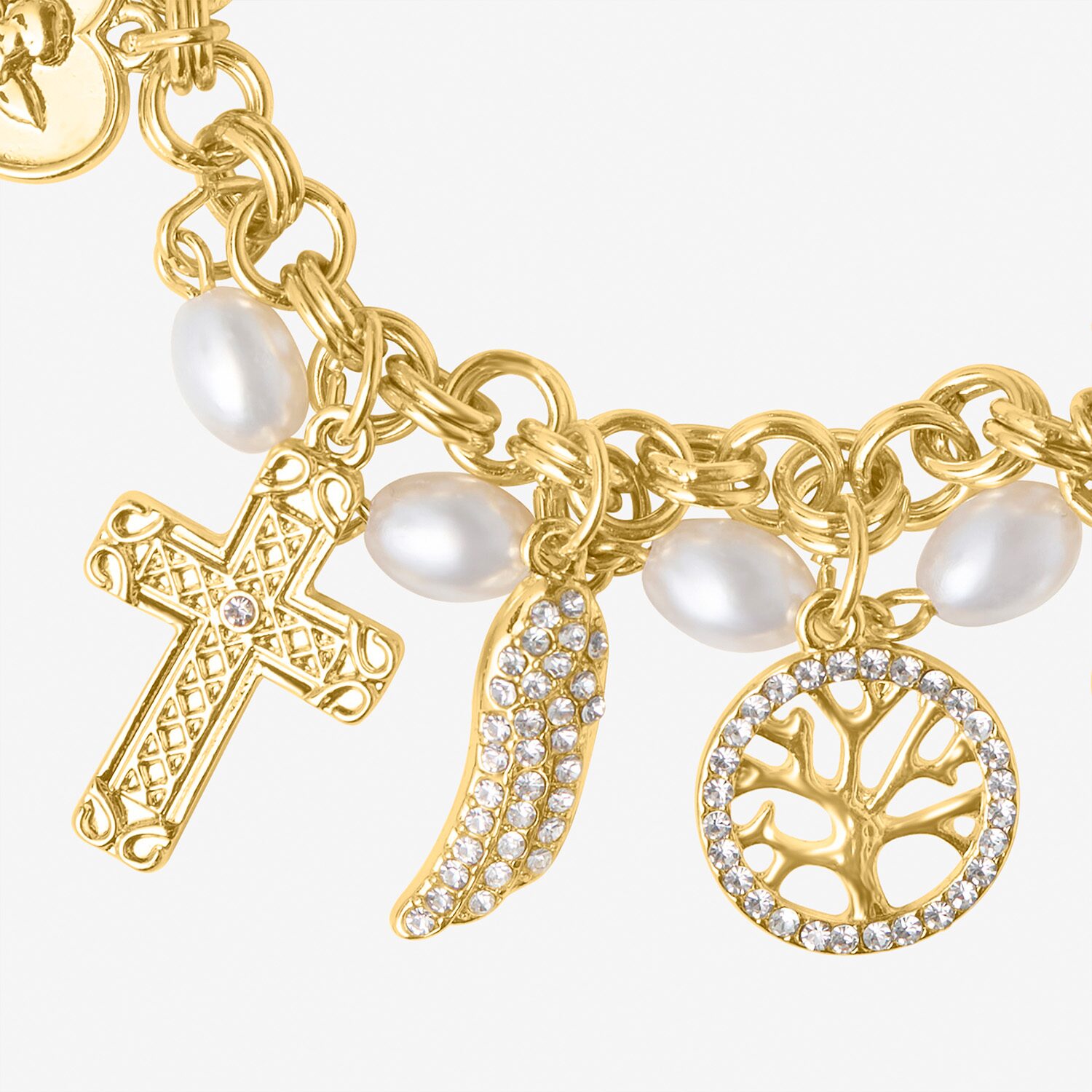 JS Jessica Simpson Womens Multi Color Crystal Charm Bracelet