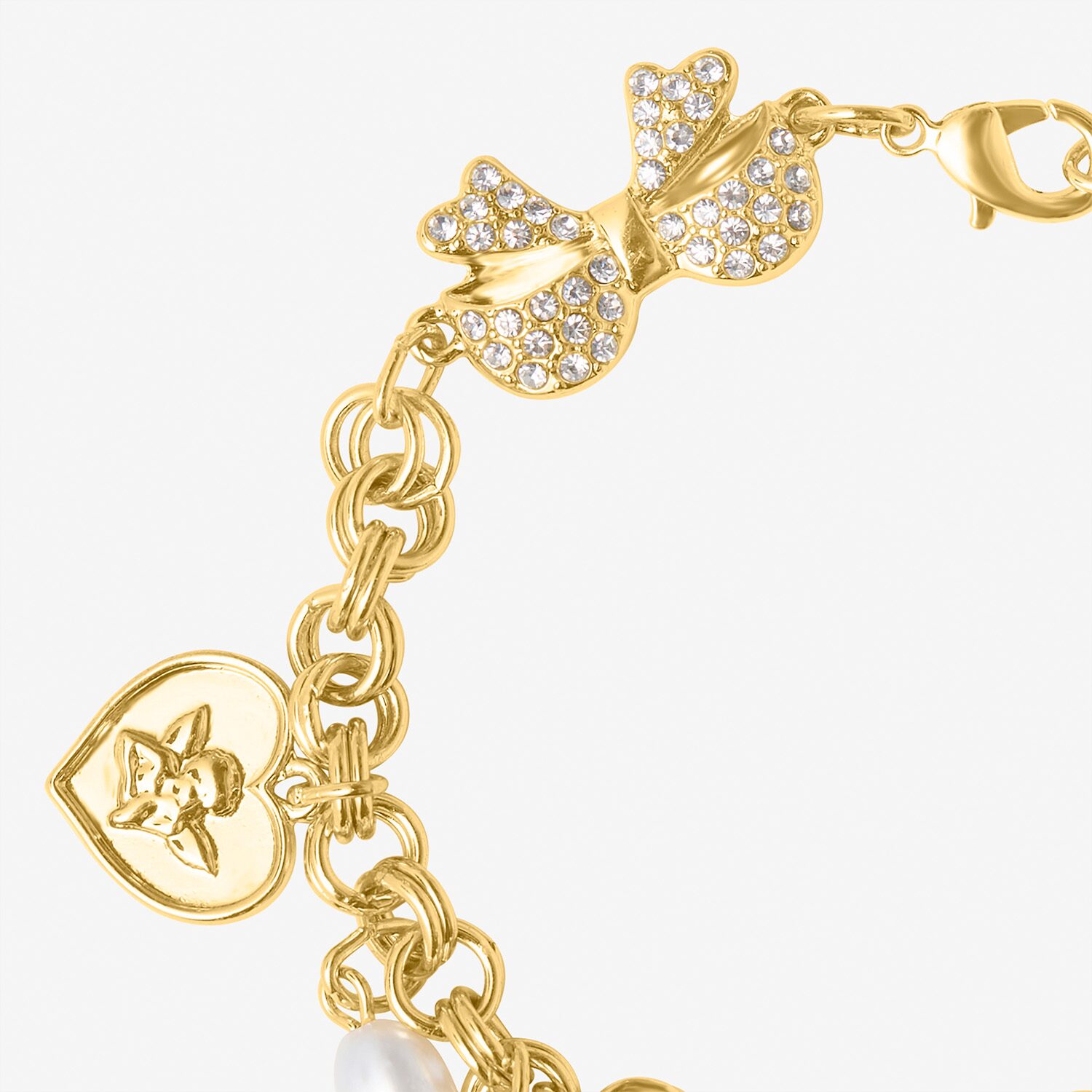 JS Jessica Simpson Womens Multi Color Crystal Charm Bracelet