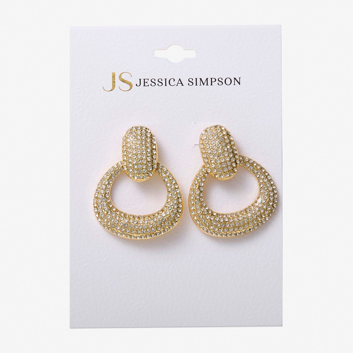 JS Jessica Simpson Womens Glass 42.1mm Hoop Earrings