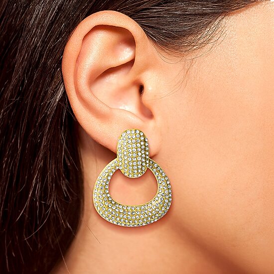 JS Jessica Simpson Womens Glass 42.1mm Hoop Earrings