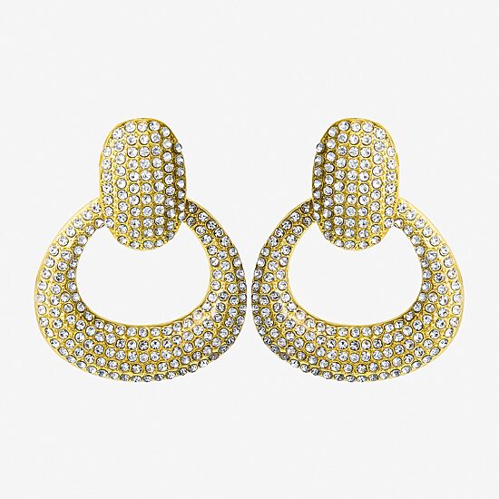 JS Jessica Simpson Womens Glass 42.1mm Hoop Earrings