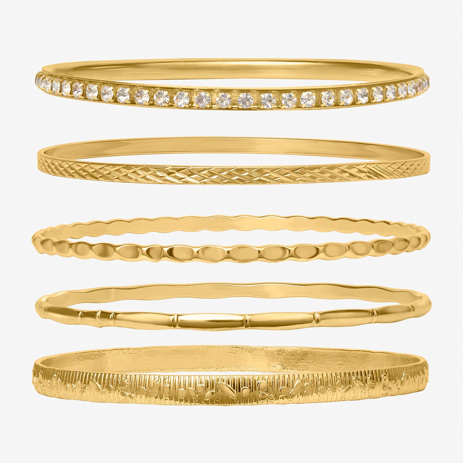 JS Jessica Simpson Womens 5-pc. White Crystal Bracelet Set