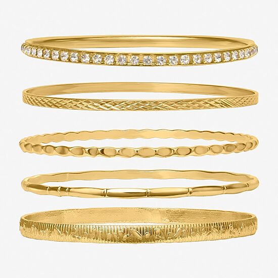 JS Jessica Simpson Womens 5-pc. White Crystal Bracelet Set
