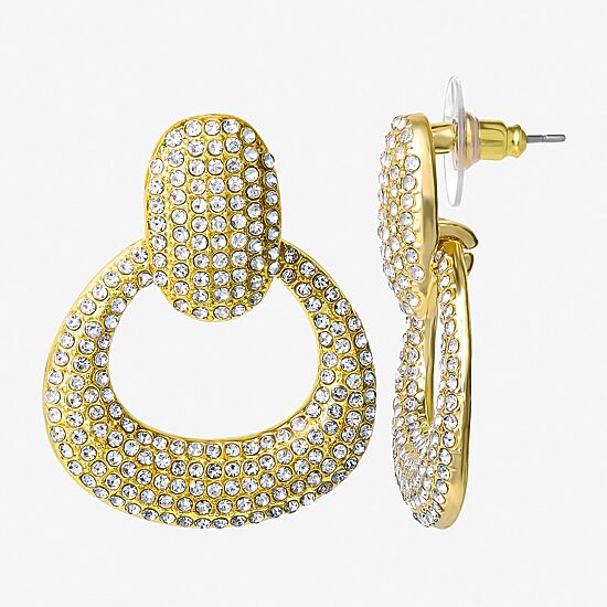 JS Jessica Simpson Womens Glass 42.1mm Hoop Earrings