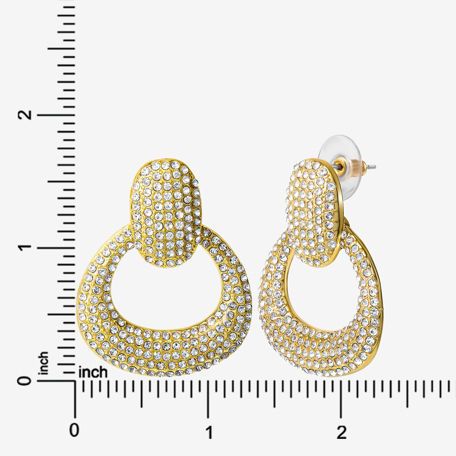 JS Jessica Simpson Womens Glass 42.1mm Hoop Earrings