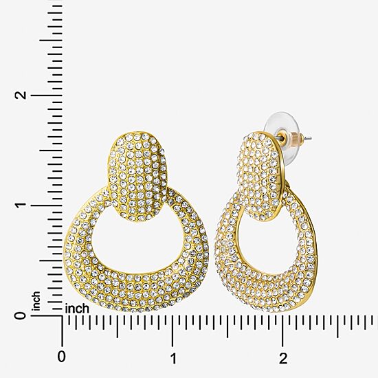 JS Jessica Simpson Womens Glass 42.1mm Hoop Earrings
