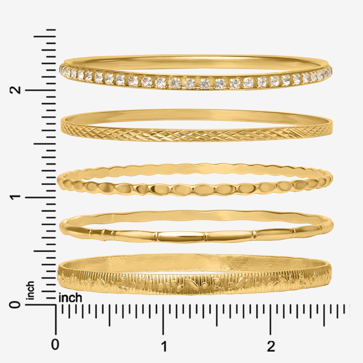 JS Jessica Simpson Womens 5-pc. White Crystal Bracelet Set