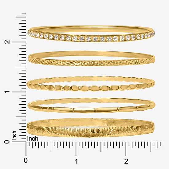 JS Jessica Simpson Womens 5-pc. White Crystal Bracelet Set