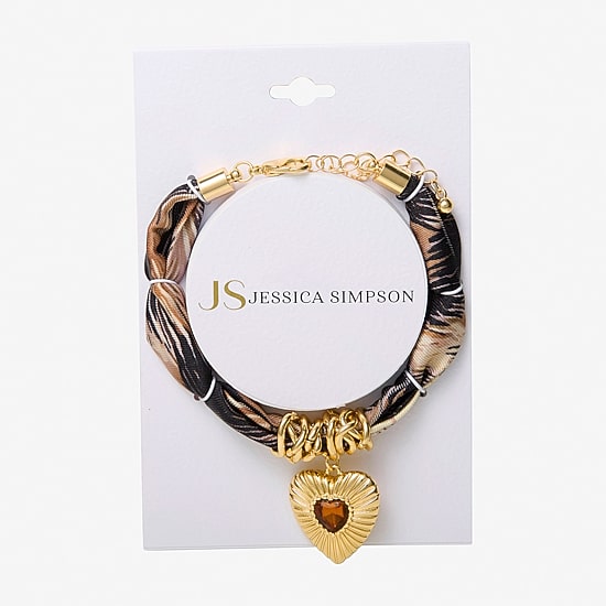 JS Jessica Simpson Womens Yellow Crystal Charm Bracelet