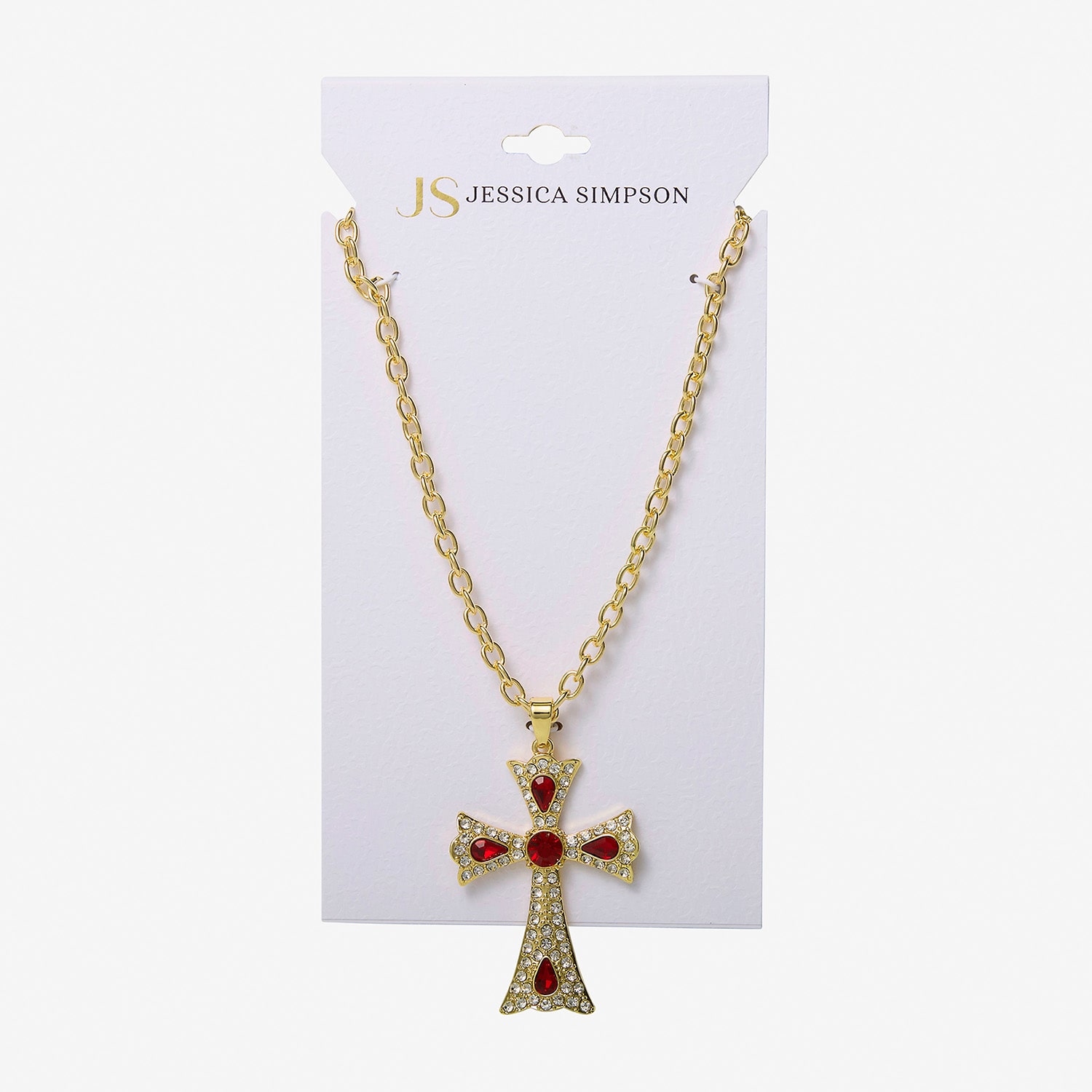 JS Jessica Simpson Womens Multi Color Cross 18 Inch Pendant Necklace