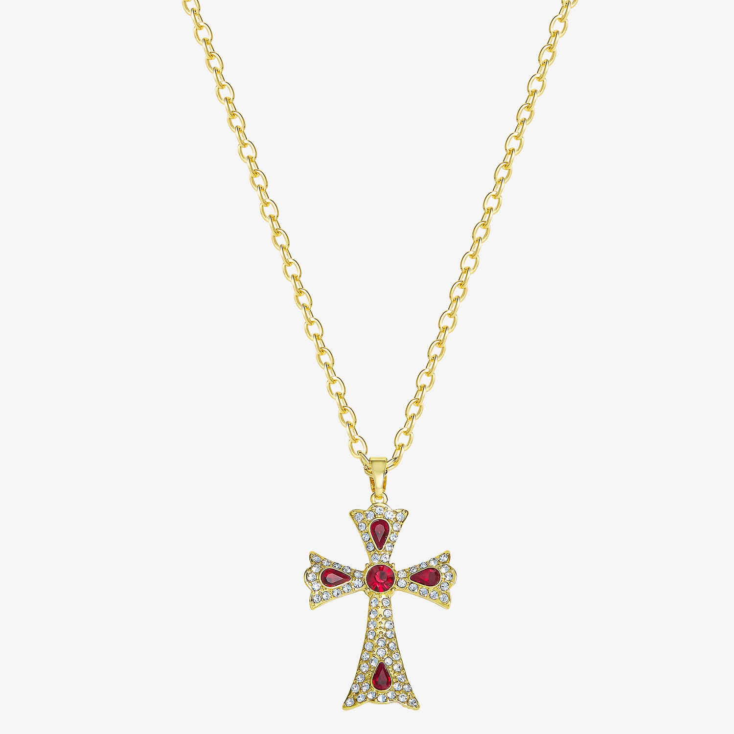 JS Jessica Simpson Womens Multi Color Cross 18 Inch Pendant Necklace