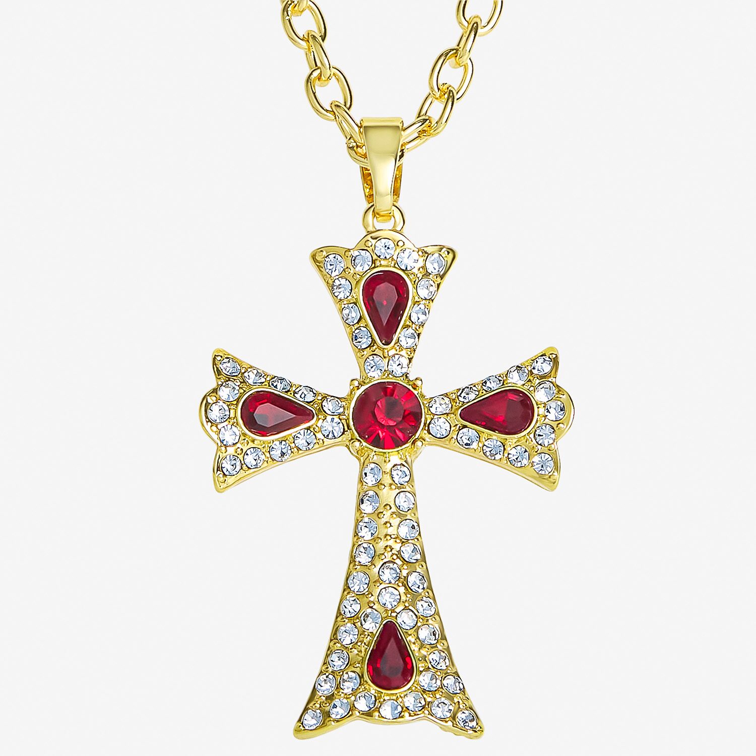 JS Jessica Simpson Womens Multi Color Cross 18 Inch Pendant Necklace