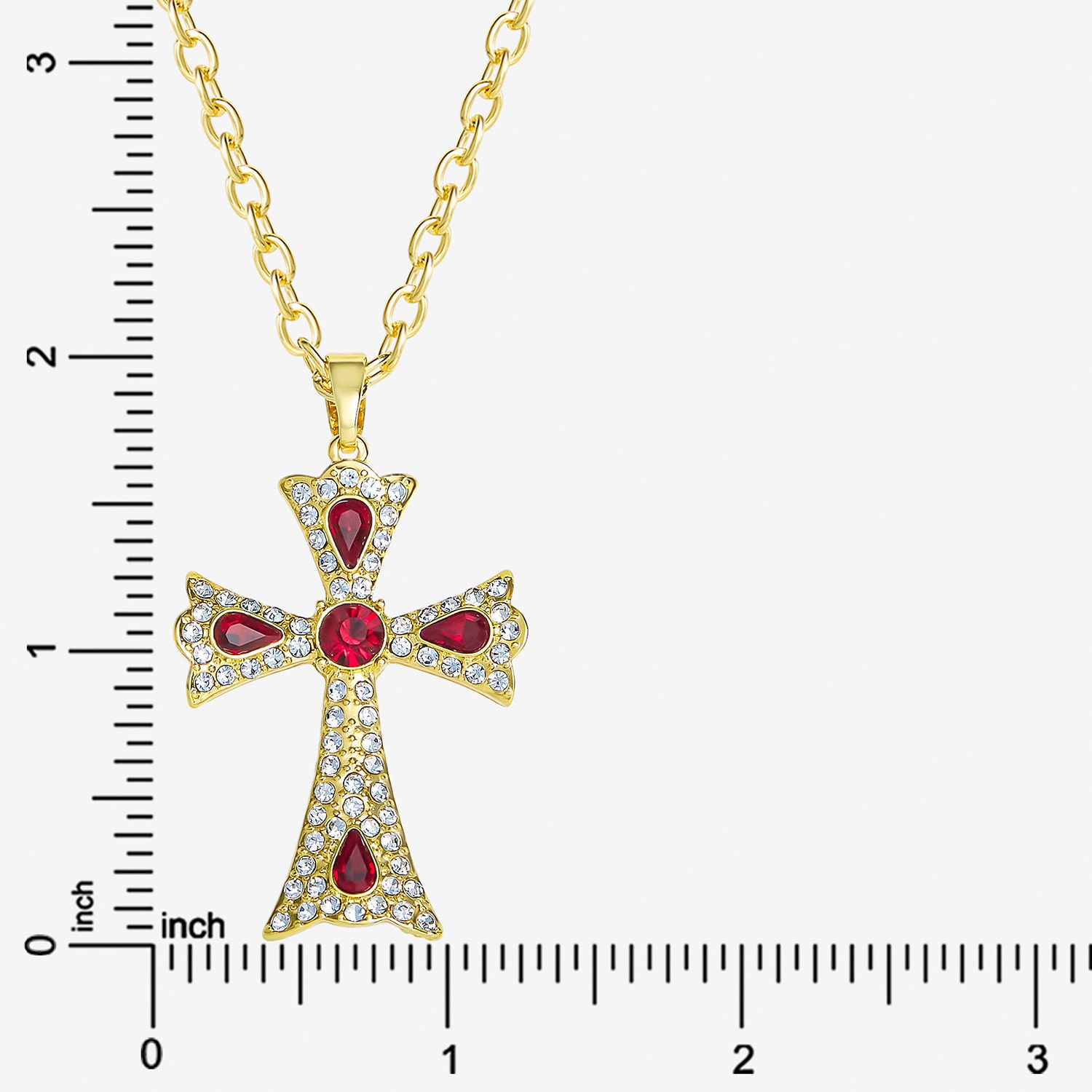 JS Jessica Simpson Womens Multi Color Cross 18 Inch Pendant Necklace