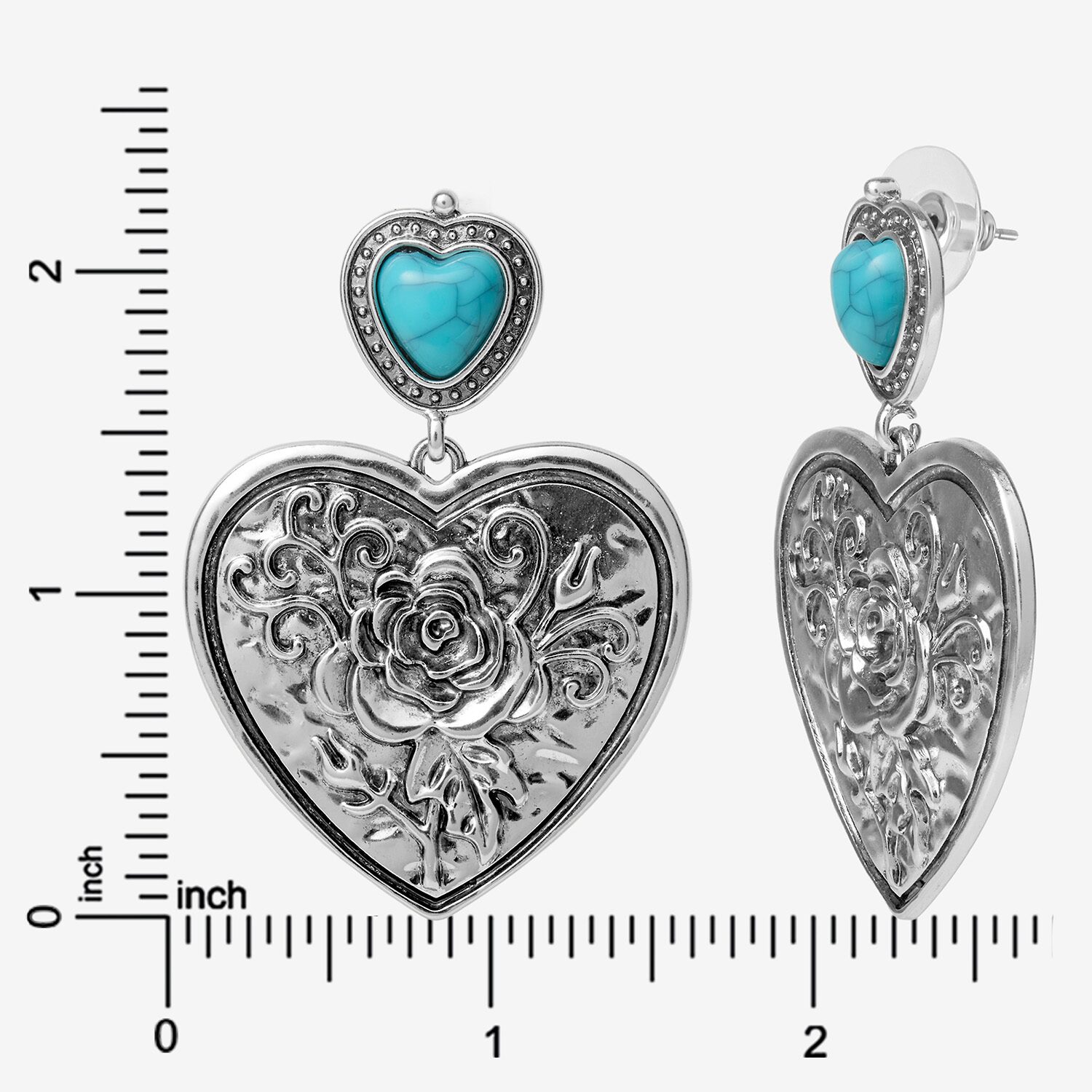 JS Jessica Simpson Womens Turquoise Turquoise Drop Earrings