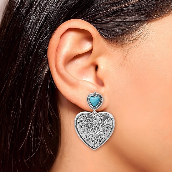 JS Jessica Simpson Womens Turquoise Turquoise Drop Earrings