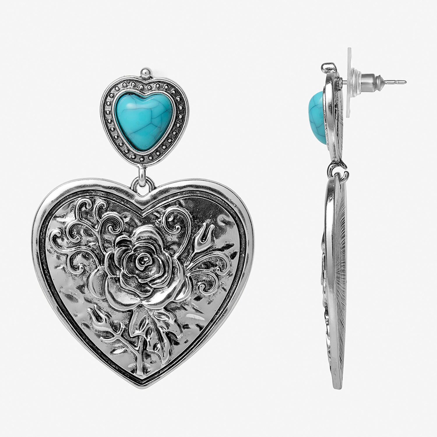 JS Jessica Simpson Womens Turquoise Turquoise Drop Earrings