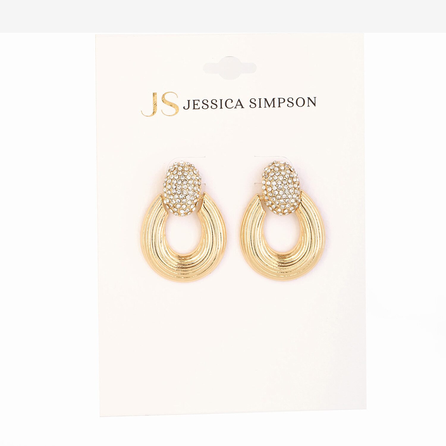 JS Jessica Simpson Womens Glass 33.6mm Hoop Earrings