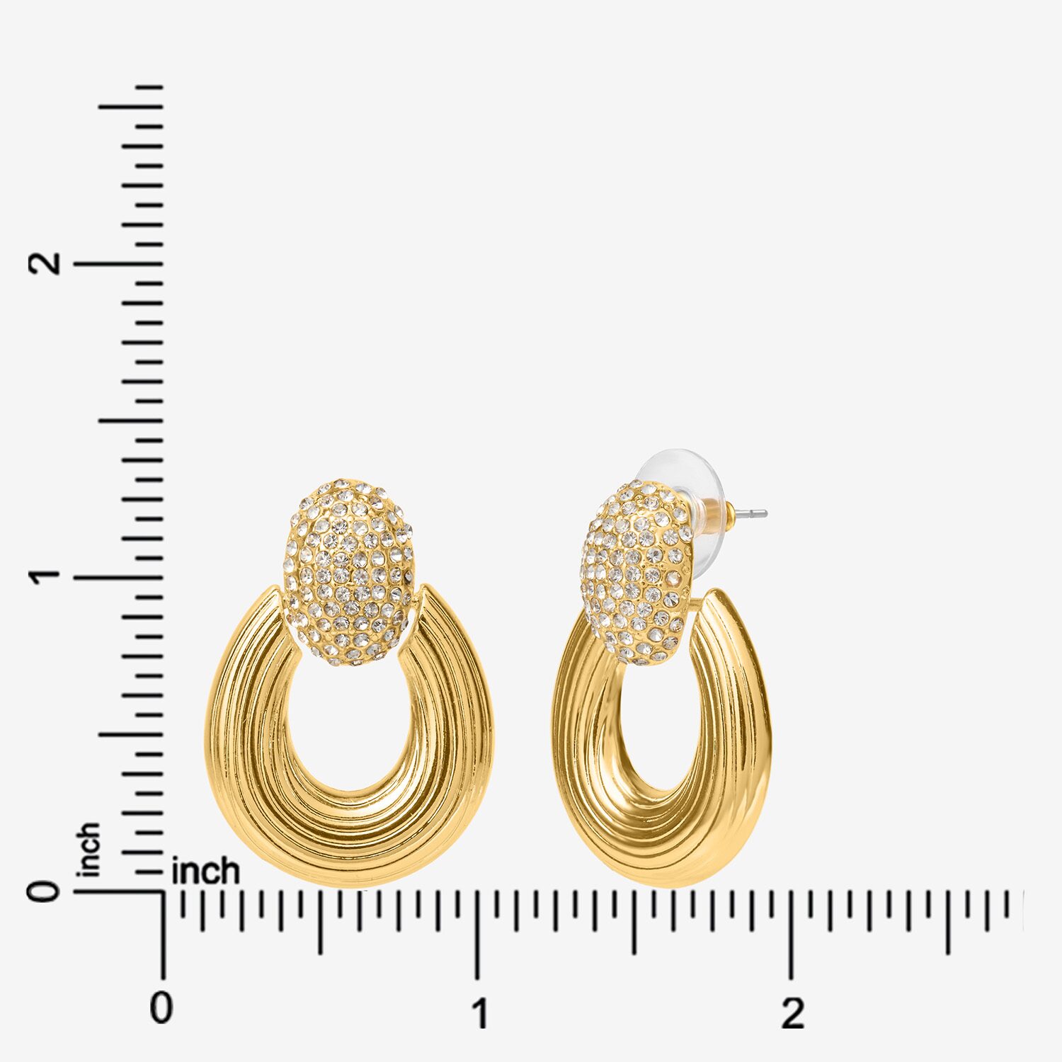 JS Jessica Simpson Womens Glass 33.6mm Hoop Earrings