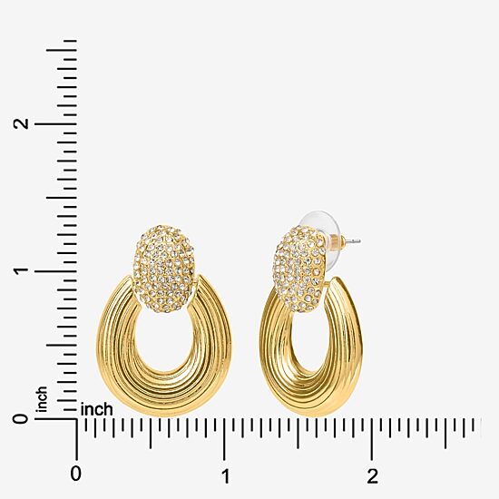 JS Jessica Simpson Womens Glass 33.6mm Hoop Earrings