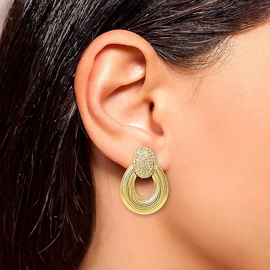 JS Jessica Simpson Womens Glass 33.6mm Hoop Earrings