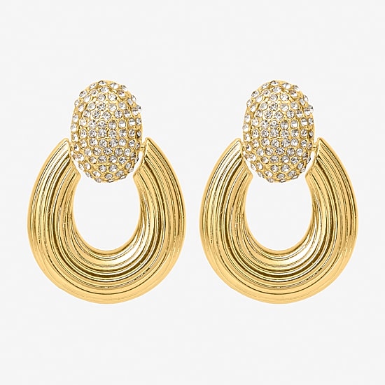 JS Jessica Simpson Womens Glass 33.6mm Hoop Earrings