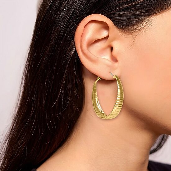 JS Jessica Simpson Womens 45.9mm Hoop Earrings