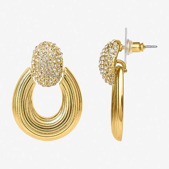 JS Jessica Simpson Womens Glass 33.6mm Hoop Earrings