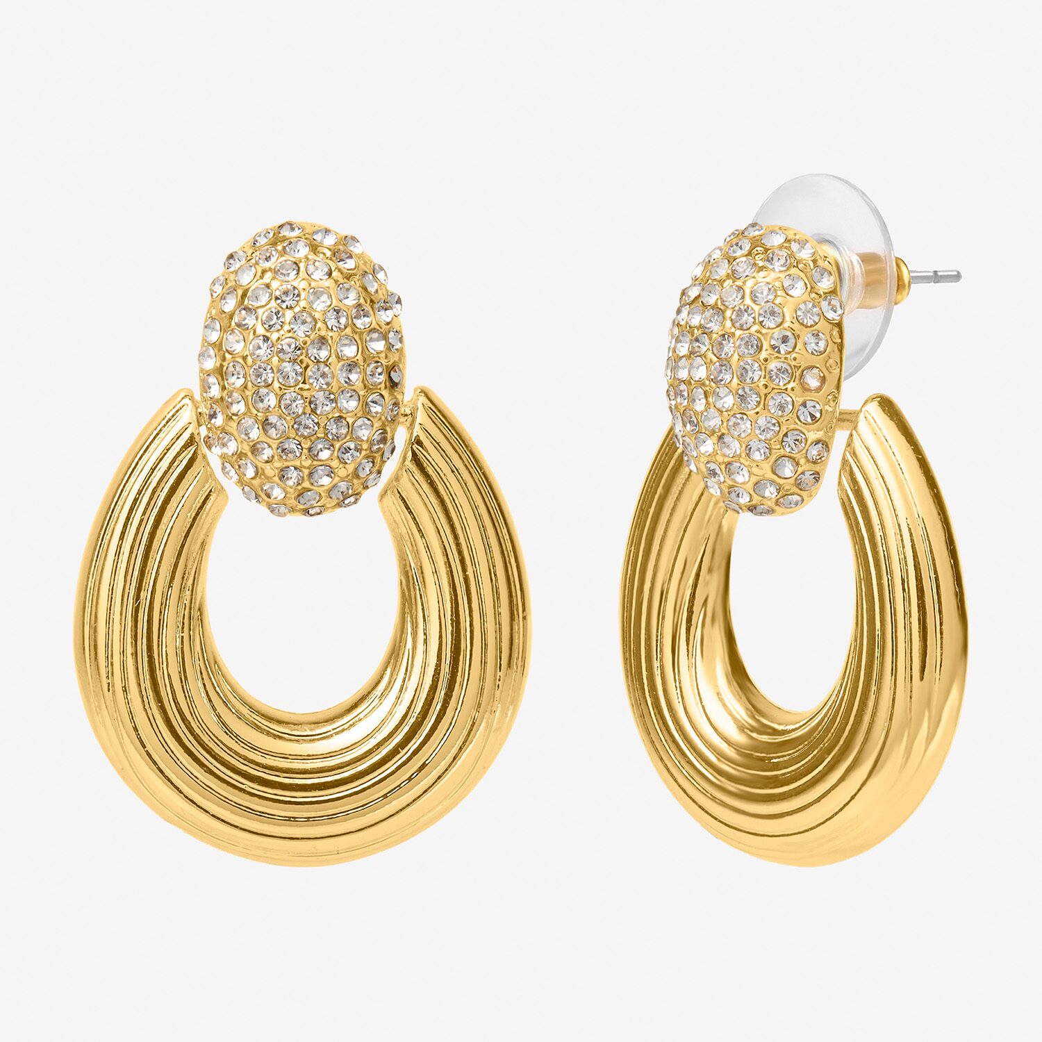 JS Jessica Simpson Womens Glass 33.6mm Hoop Earrings