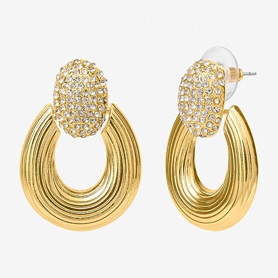 JS Jessica Simpson Womens Glass 33.6mm Hoop Earrings