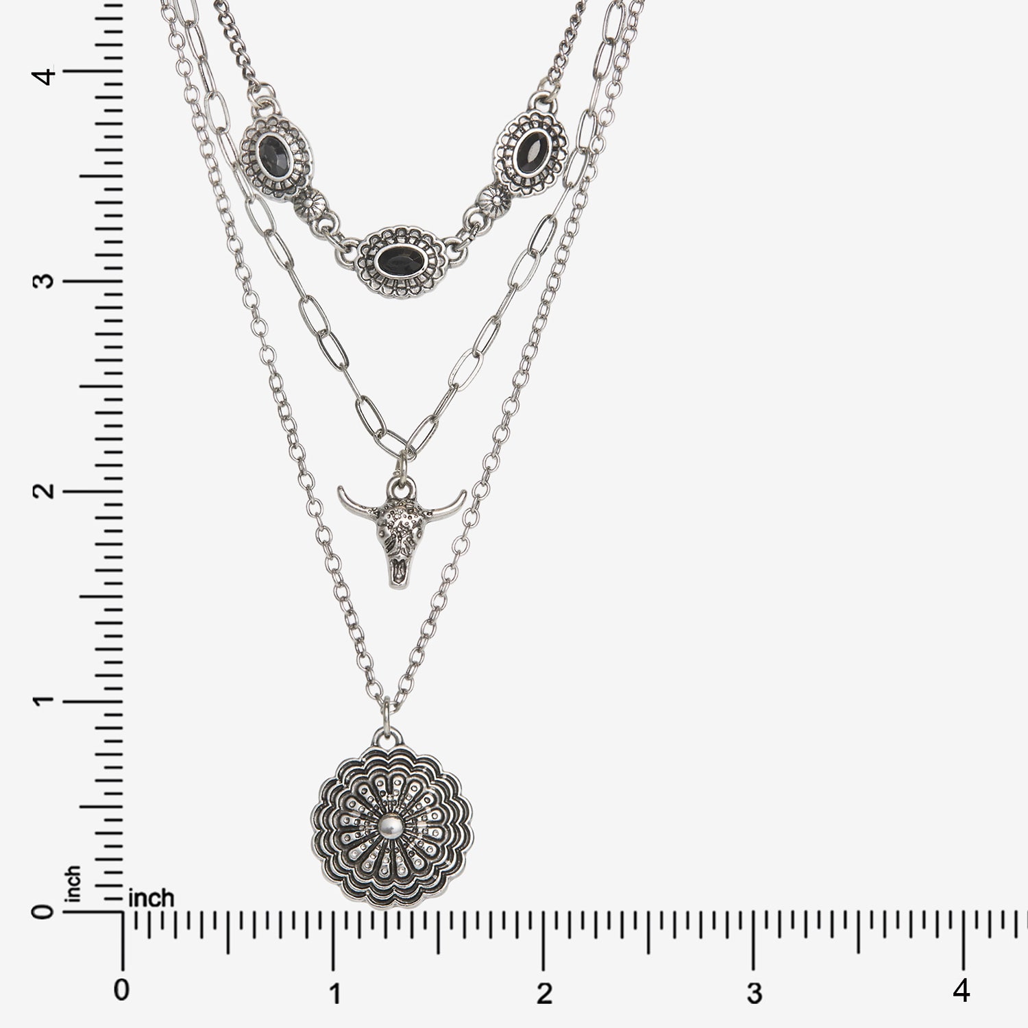 JS Jessica Simpson Womens Black Pendant Necklace