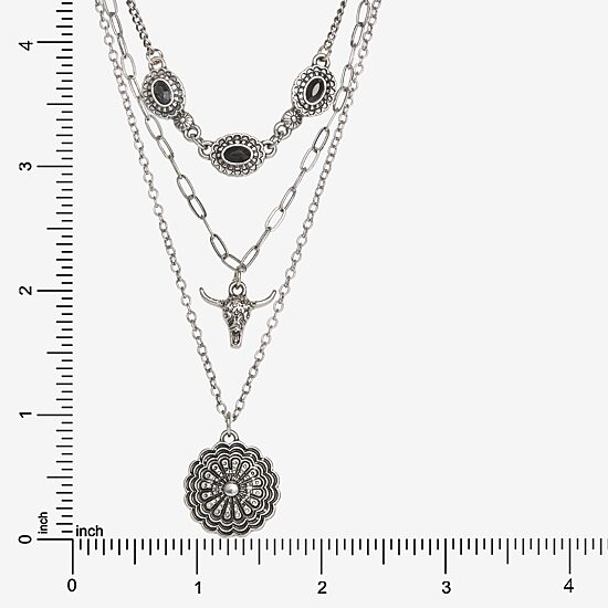 JS Jessica Simpson Womens Black Pendant Necklace