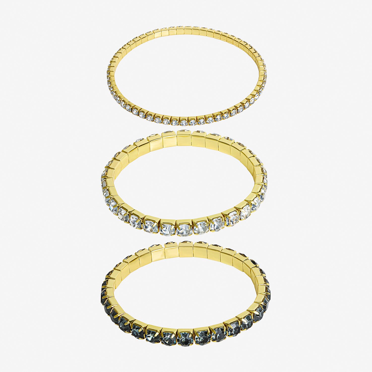 JS Jessica Simpson Womens 3-pc. Multi Color Crystal Bracelet Set