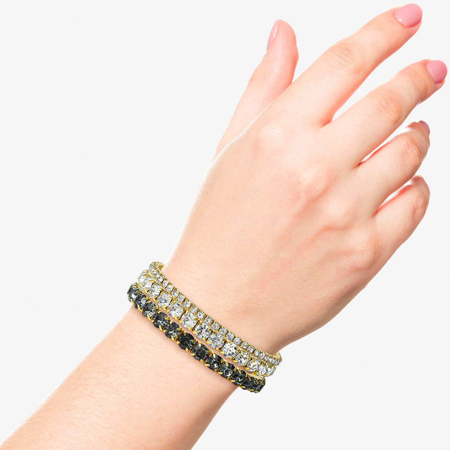 JS Jessica Simpson Womens 3-pc. Multi Color Crystal Bracelet Set